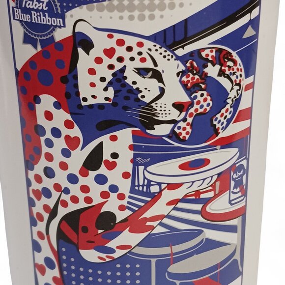PBR ART Pabst Limited Edition Can Glass CHEETAH Nico Williams Collectible - Picture 11 of 14